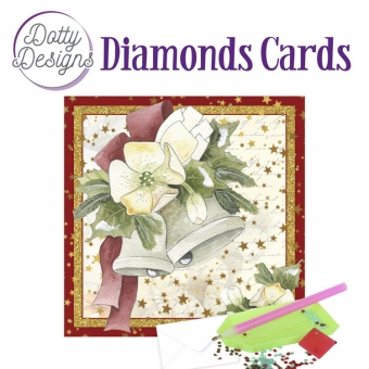 D0tty Design® - Set van 5 diamond painting kerstkaarten 15x15cm: (set 2)
